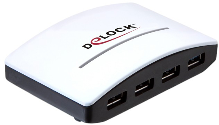 USB-хаб Delock USB 3.0 External Hub 4 Port White (4043619617623) - зображення 1