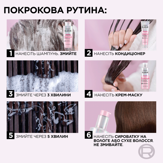 Шампунь L'Oréal Paris Elseve Glycolic Gloss Для придания блеска и смягчения волос 200 мл (3600524127886) - Фото 6 Шампунь L'Oréal Paris Elseve Glycolic Gloss Для придания блеска и смягчения волос 200 мл (3600524127886) - изображение 6
