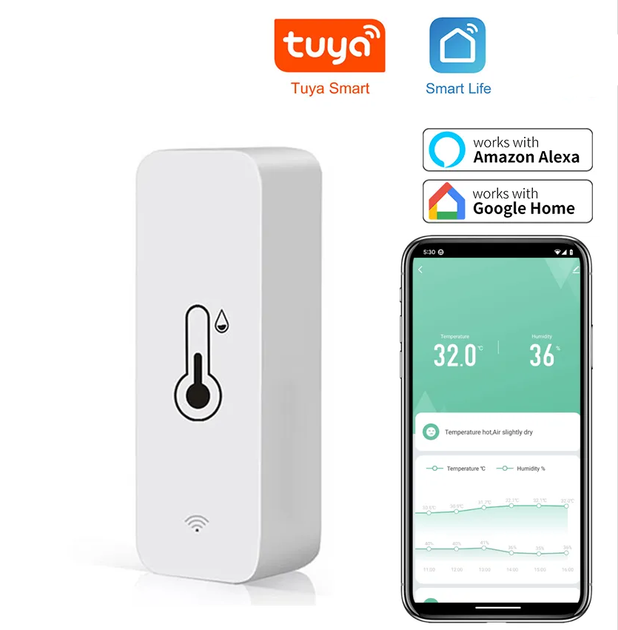 Умный Датчик температуры и влажности BTH01 | SmartHome, Bluetooth | For SmartLife APP (iOS, Android) | White - изображение 2