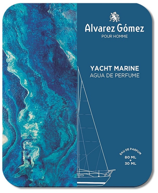 Набір для чоловіків Alvarez Gomez Yacht Marine Туалетна вода 80 мл + Туалетна вода 30 мл (8422385110013) - зображення 2