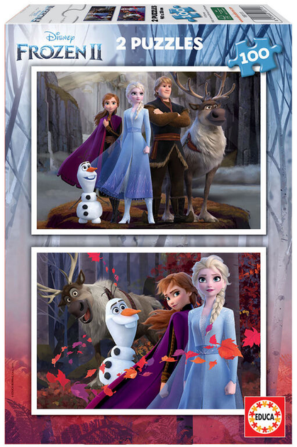 Набір пазлів Educa Borras Disney Frozen 40 x 28 см 2 x 100 деталей (8412668181113) - зображення 1