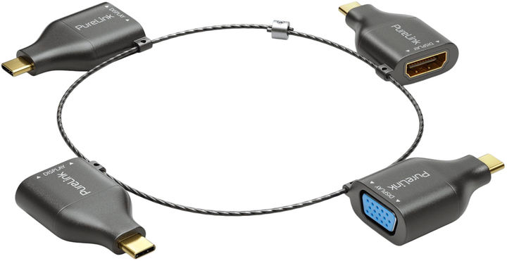 Adapter-pierścień PureLink IQ Series USB-C - VGA/HDMI/Mini-DisplayPort/DisplayPort Black (IQ-AR300) - obraz 1