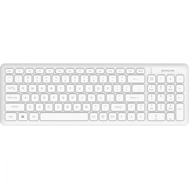 Бездротова клавіатура мембрана Proove KBCD00003002 Classic Code 2.4G ENG/UKR розкладка White - зображення 2