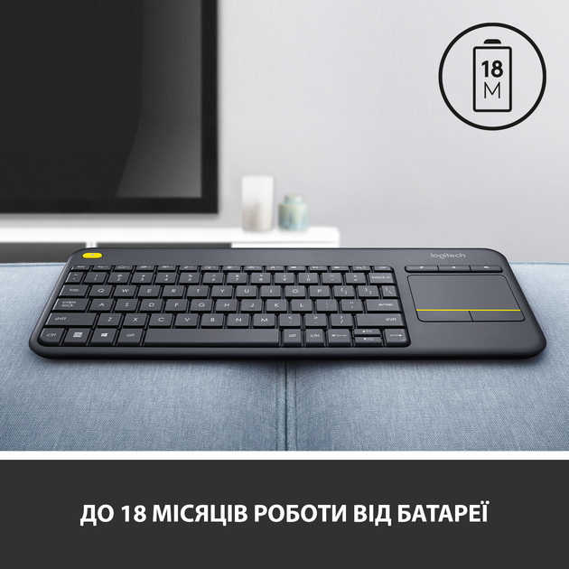 Клавиатура беспроводная Logitech K400 Plus черный (435841) - изображение 8