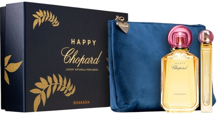 Zestaw damski Chopard Happy Chopard Bigardia Woda perfumowana 100 ml + Miniaturka Woda perfumowana 10 ml + Kosmetyczka (7640177361806) - obraz 1