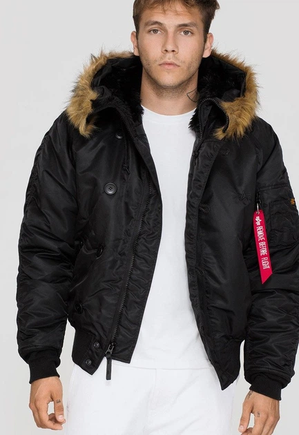 Куртка зимова коротка чоловіча Alpha Industries N-2B Parka XL Black - Фото 7 Куртка зимова коротка чоловіча Alpha Industries N-2B Parka XL Black - зображення 7