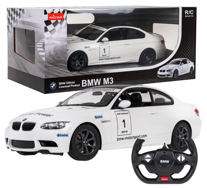 Машинка Rastar BMW M3 на радіокеруванні 1:14 White (5903864956139) - зображення 1