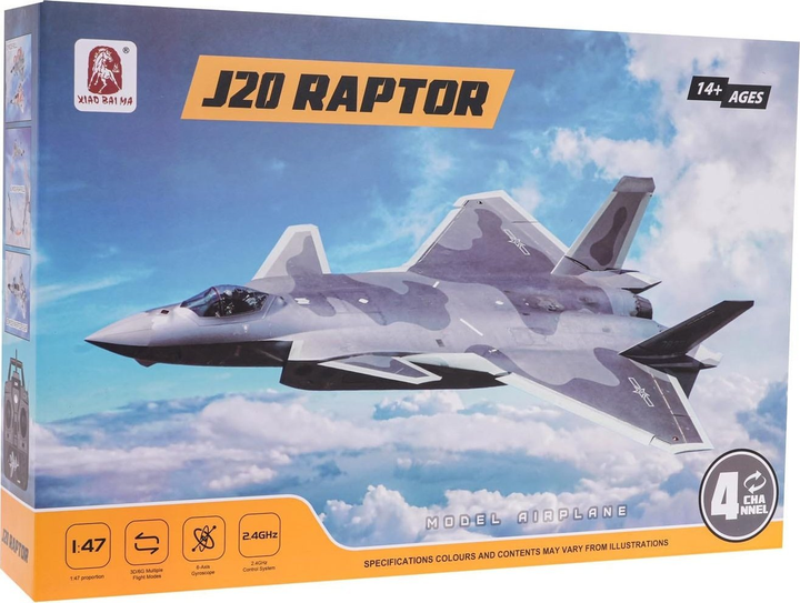 Винищувач Ramiz Raptor-J20 на радіокеруванні 1:47 Сірий (5903864948462) - зображення 1