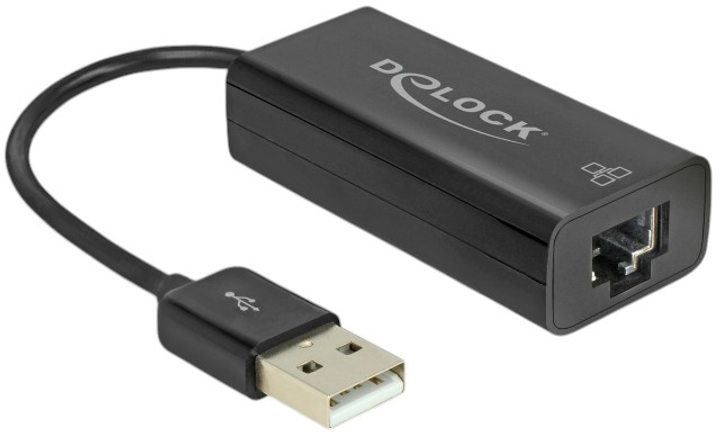 Адаптер Delock USB Type-A to 10/100 Mbps LAN Black (4043619625956) - зображення 1