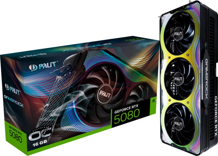 Видеокарта Palit PCI-Ex GeForce RTX 5080 GameRock OC 16GB GDDR7