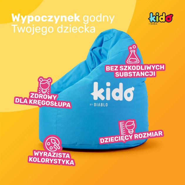 Pufa dla dziecka Diablo Chairs Kido niebieska (5904405571316) - obraz 6