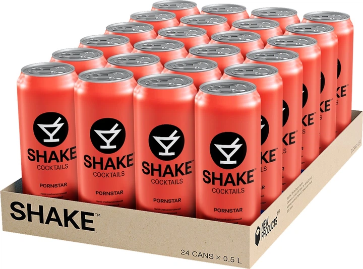 Упаковка слабоалкогольного напитка SHAKE Pornstar 7% 0.5 л х 24 шт (4820252124448_1) - изображение 1