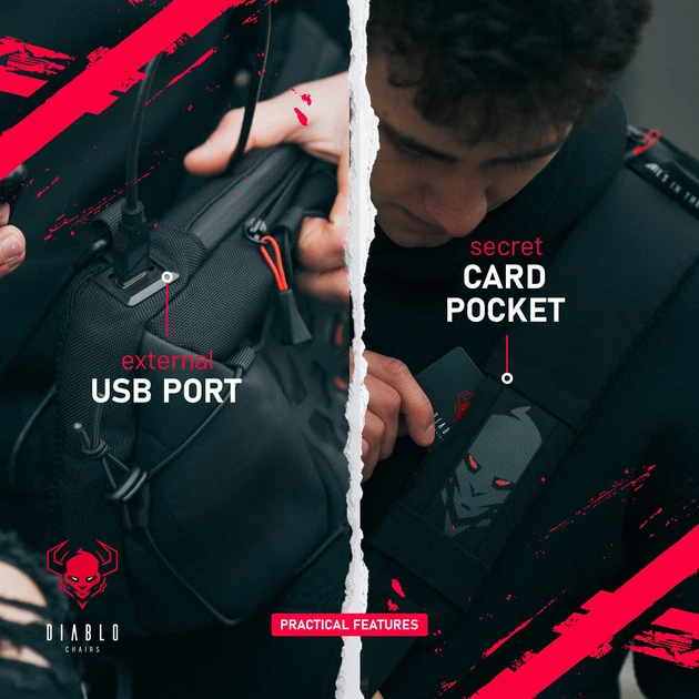 Plecak Diablo Chairs sling bag czarny (5904405571026) - obraz 7