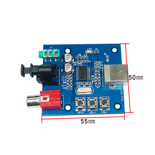 Звуковая карта декодер PCM2704USB, 12 мВт, 5В - изображение 3