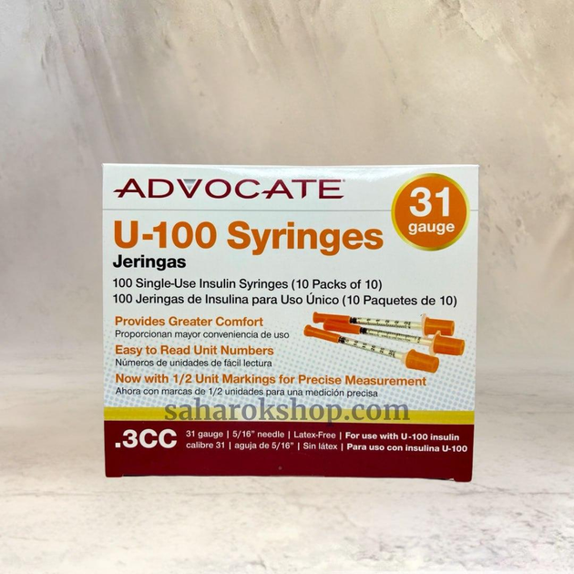 Шприци інсулінові ADVOCATE Syringes 31G, 10 шт - изображение 2