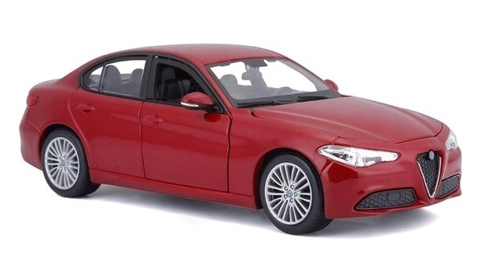 Model metalowy Bburago Alfa Romeo Giulia 1:24 czerwony (4893993210800) - obraz 3