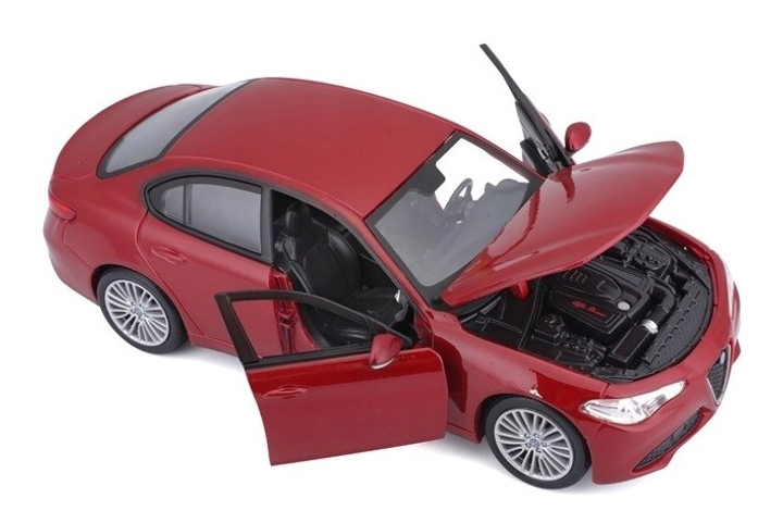 Model metalowy Bburago Alfa Romeo Giulia 1:24 czerwony (4893993210800) - obraz 7