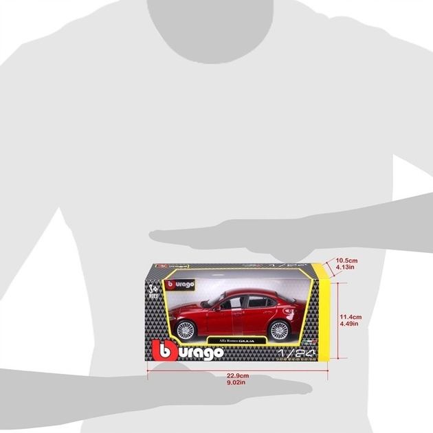 Model metalowy Bburago Alfa Romeo Giulia 1:24 czerwony (4893993210800) - obraz 10