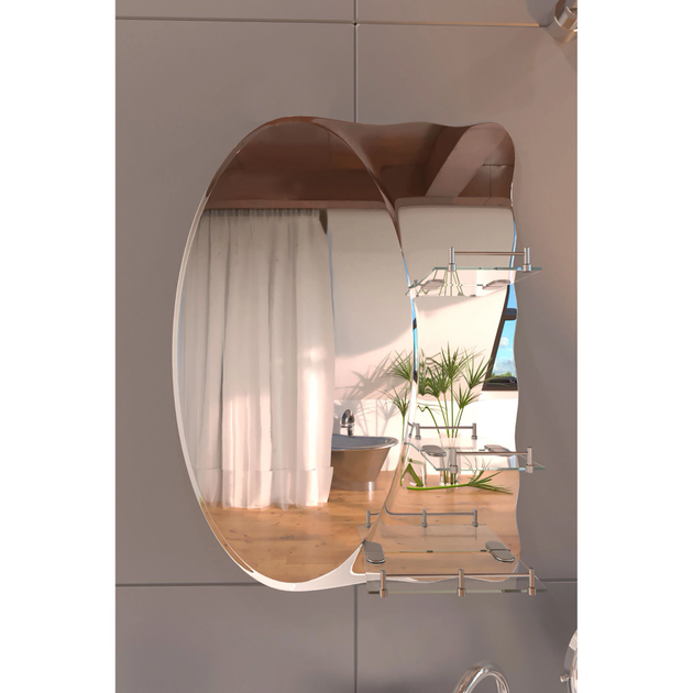Зеркало настенное Zerix Solo MOZ01-650x850x100 асимметричное с 3-мя полками ZX5625 - Фото 2 Зеркало настенное Zerix Solo MOZ01-650x850x100 асимметричное с 3-мя полками ZX5625 - изображение 2