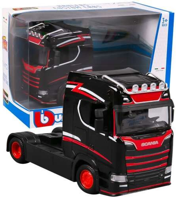 Model metalowy Bburago ciężarówka Street Fire Scania 770S 1:43 czarny (4893993322077) - obraz 4