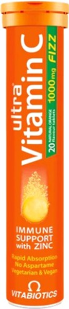 Дієтична добавка Vitabiotics Ultra Vitamin C Fizz 20 шипучих таблеток (5021265247172) - зображення 1