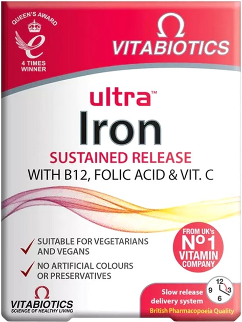 Suplement diety Vitabiotics Ultra Iron suplement diety z żelazem 30 tabletek (5021265246168) - obraz 1