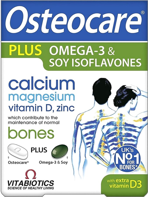 Suplement diety Vitabiotics Osteocare Plus Omega-3 & Soy Isoflavones suplement diety 84 tabletek/kapsułek (5021265227396) - obraz 1