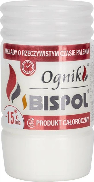 Свічка BISPOL Ognik на 36 годин - Фото 1 Свічка BISPOL Ognik на 36 годин - изображение 1