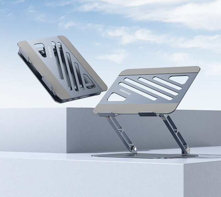 Підставка для ноутбука BOROFONE BH115 Plus Vito metal notebook stand Metal Gray (6941991112454) - изображение 5