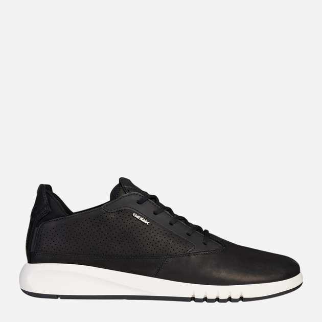 Sneakersy męskie do kostki Geox U927FA00043-C9999 43 28.6 cm Czarne z białym (8058279913387) - obraz 1