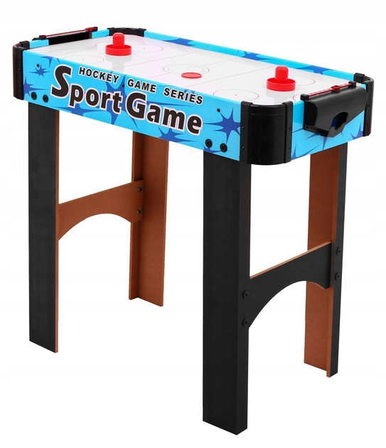 Gra Ramiz zręcznościowa w Cymbergaj Air Hockey z stołem z płyty MDF + Dmuchawy powietrzne + 2 Grzybki + 2 Krążki Niebieski (5903864901191) - obraz 1