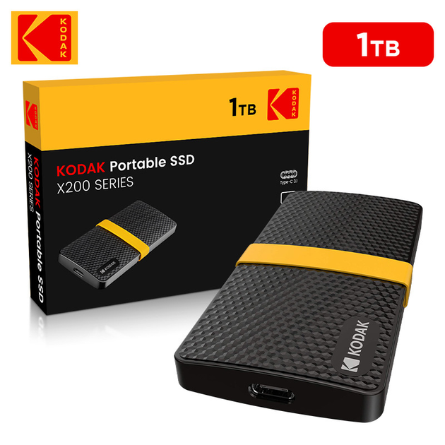 Зовнішній диск SSD 1TB Kodak X200, USB Type-C 3.1 Чорний (1015-140-01) - зображення 1