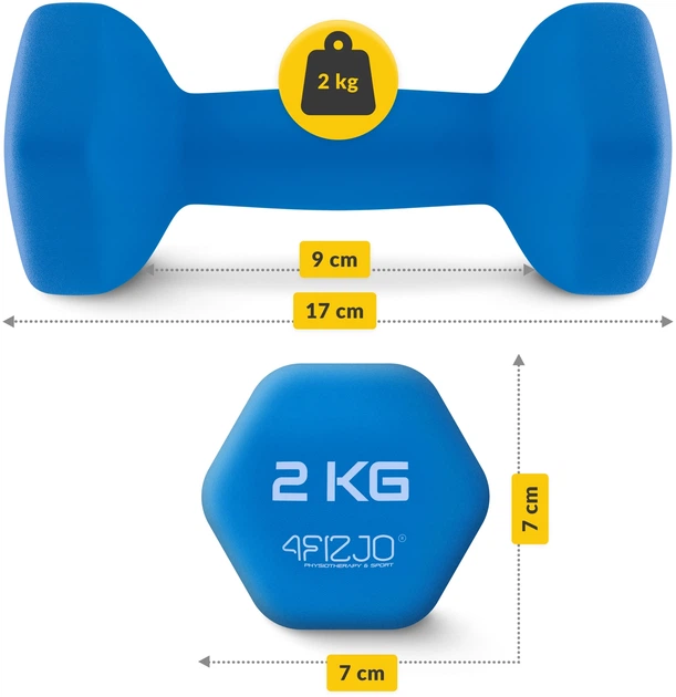 Набір гантелей вінілових 4FIZJO Classic 12 кг зі стійкою (P-5905973403238) - зображення 2