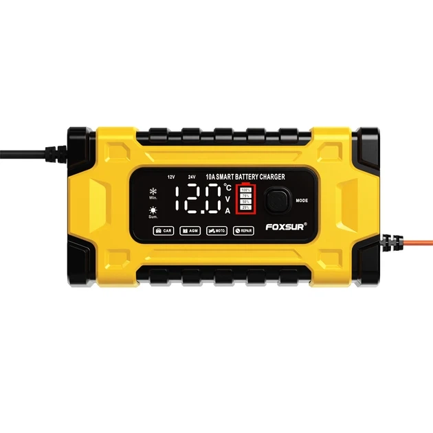 Зарядное устройство для аккумулятора авто Foxsur, 5-10А / 24-12V FBC122410D - изображение 2