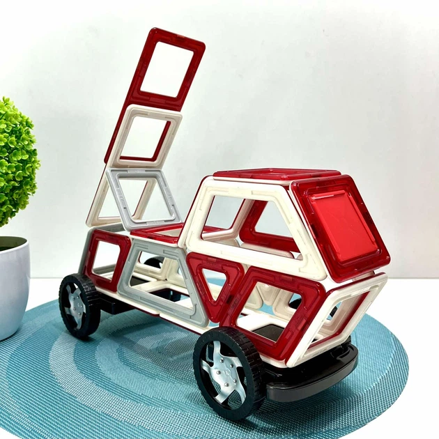 Конструктор магнітний Limo Toy Транспорт 57 деталей (KB 1015) - зображення 7