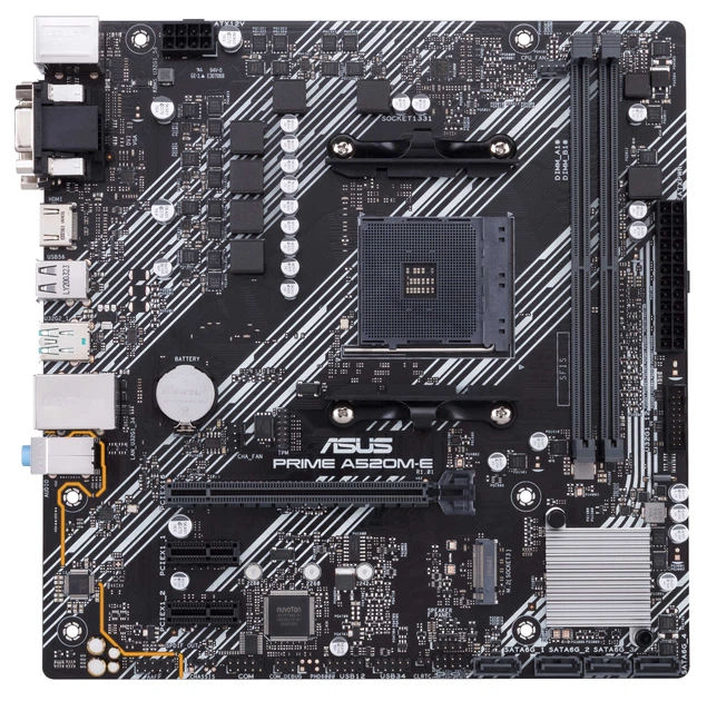 Материнская плата Asus Prime A520M-E/CSM (sAM4, AMD A520, PCI-Ex16) - Фото 1 Материнская плата Asus Prime A520M-E/CSM (sAM4, AMD A520, PCI-Ex16) - изображение 1