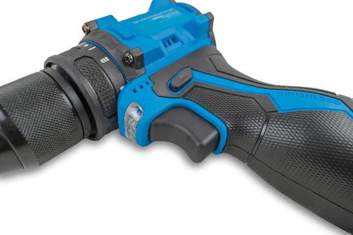Аккумуляторный шуруповерт KRAISSMANN 103 ABS-BL 16.8/45 Nm (две АКБ 16,8 В, кейс, бесщеточный мотор, быстрая зарядка, металлический патрон) - изображение 6