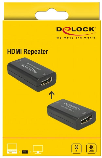 Подовжувач HDMI Delock HDMI 4K 30 Hz UHD 30 m Black (4043619114030) - зображення 2