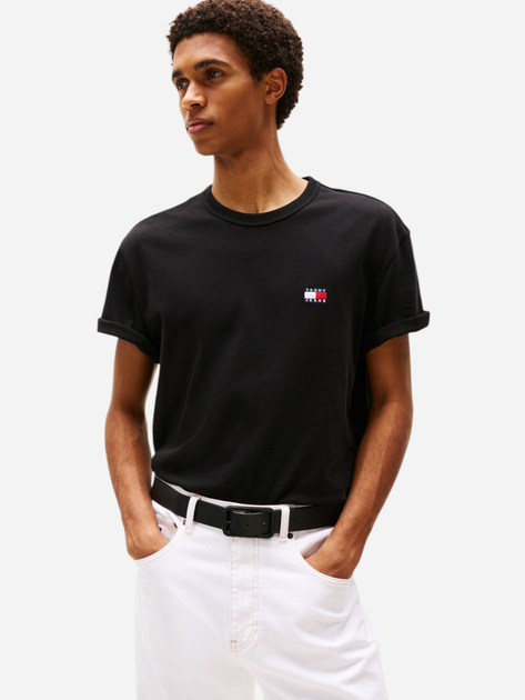 Koszulka męska bawełniana Tommy Jeans DM0DM20322-BDS L Czarna (8720638638261) - obraz 1