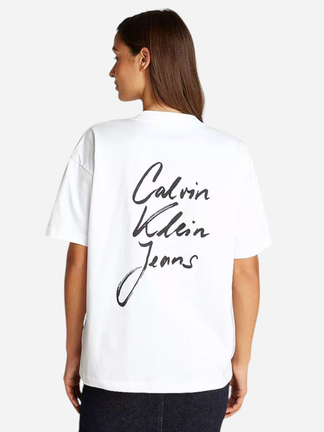 Футболка бавовняна жіноча Calvin Klein Jeans J20J225113-YAF XL Біла (8720639930944) - зображення 2