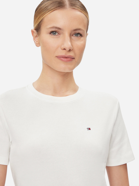 Koszulka damska bawełniana Tommy Hilfiger WW0WW40587-YBL S Biała (8720646208470) - obraz 4