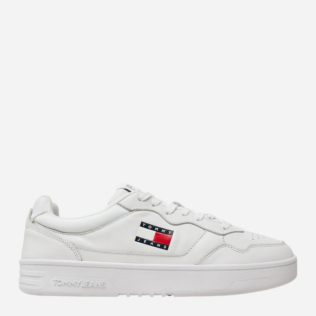 Sneakersy męskie skórzane Tommy Jeans EM0EM01443-YBR 44 Białe (8720637381267) - obraz 1