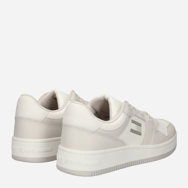 Sneakersy męskie skórzane Tommy Jeans EM0EM01513-P06 42 Jasnobeżowe (8720638190844) - obraz 5