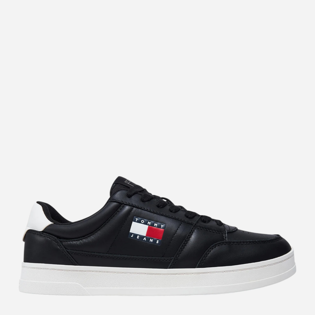 Sneakersy męskie skórzane Tommy Jeans EM0EM01574-BDS 41 Czarne (8720638211235) - obraz 1
