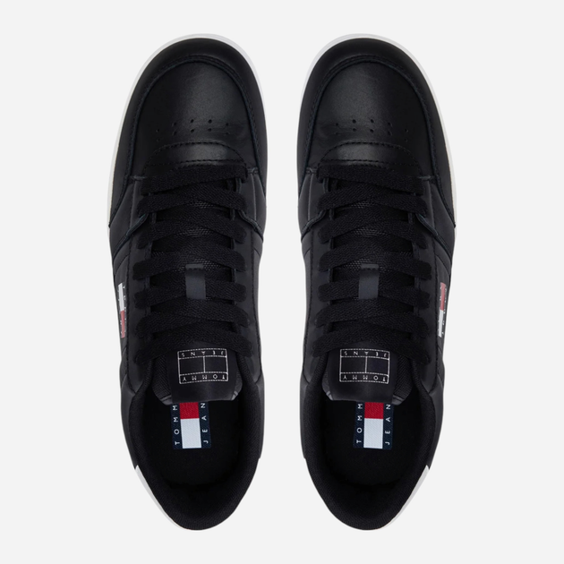 Sneakersy męskie skórzane Tommy Jeans EM0EM01574-BDS 43 Czarne (8720638211259) - obraz 4