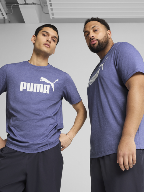 Koszulka męska bawełniana Puma Ess No.1 Logo Heather Tee (S) 68255146 L Fioletowa (4067983317378) - obraz 4