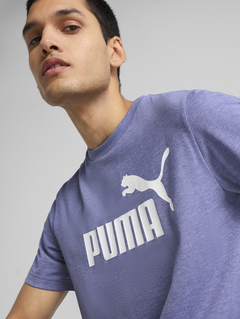 Koszulka męska bawełniana Puma Ess No.1 Logo Heather Tee (S) 68255146 M Fioletowa (4067983317385) - obraz 5