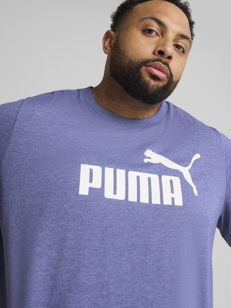 Koszulka męska bawełniana Puma Ess No.1 Logo Heather Tee (S) 68255146 S Fioletowa (4067983317323) - obraz 6