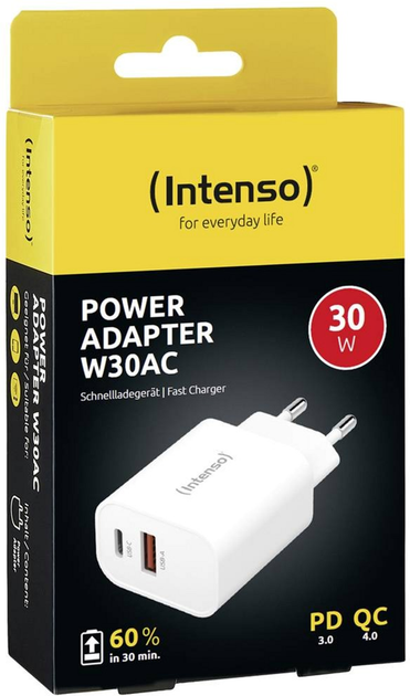Ładowarka Intenso 30W 1xUSB-A/1xUSB-C White (7803012) - obraz 4