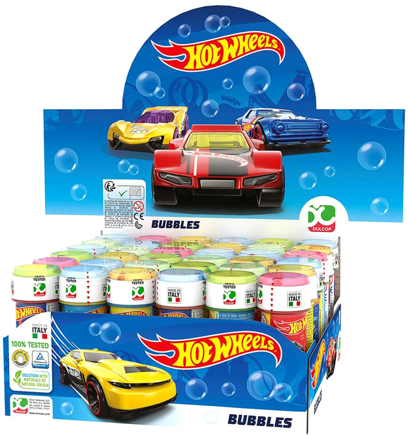 Zestaw baniek mydlanych Bubble World Hot Wheels 36 szt x 60 ml (8007315802505) - obraz 1